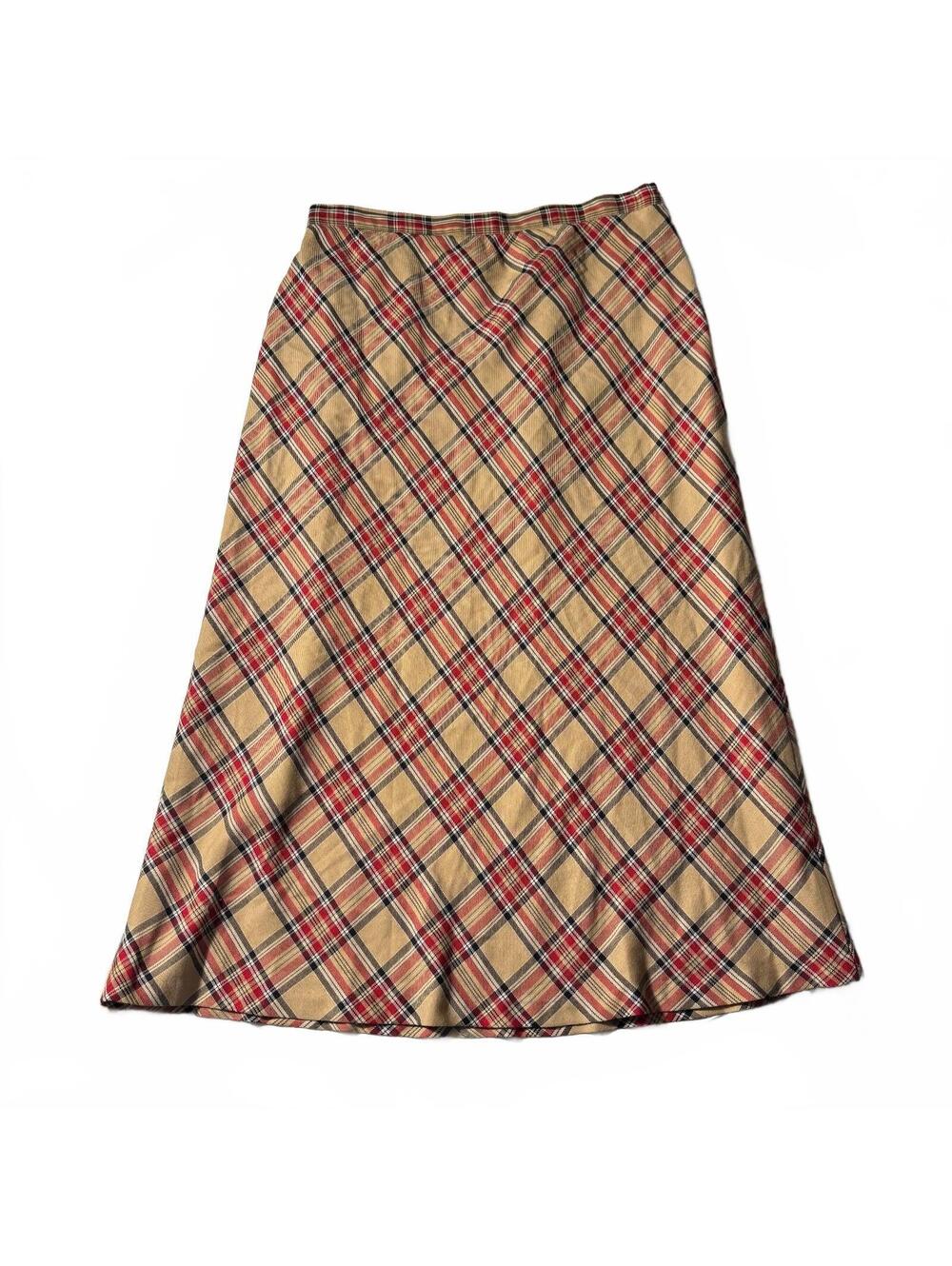 Sag Harbor Vintage 80s 90s Ladies Plaid Maxi Skirt Preppy Size 16 Secretarial